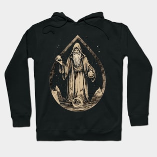 Retro Dark Wizard Vintage Fantasy illustration Hoodie